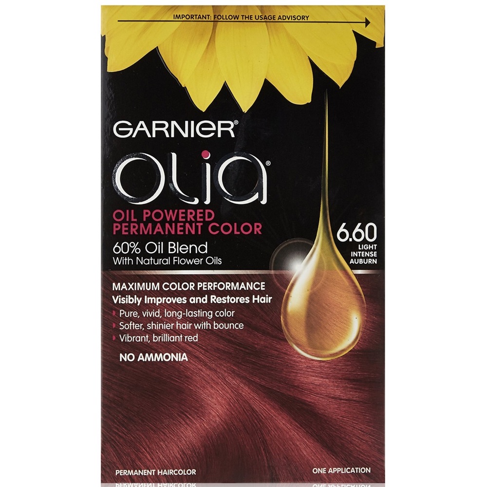 GARNIER💥OLIA AMMONIA FREE HAIR DYE 6.60 LIGHT INTENSE AUBURN 💥